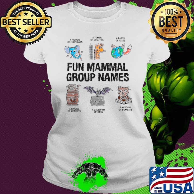Fun mammal group names shirt