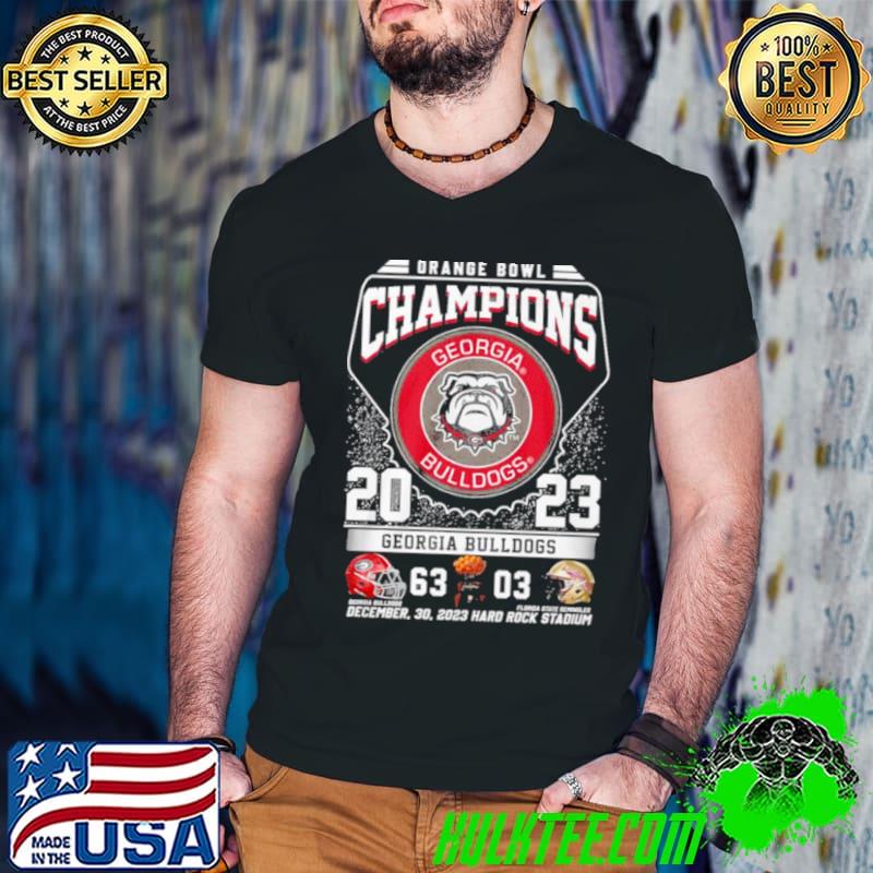 Georgia Bulldogs Football 2023 Orange Bowl Champions Victory Florida 63 3 Shirt