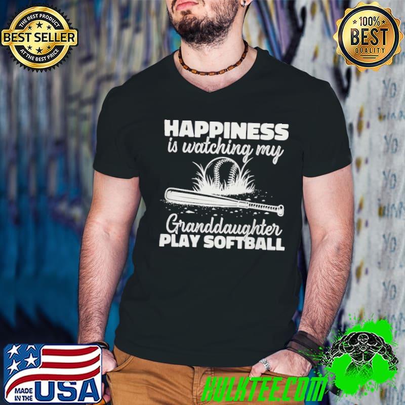 Happiness Is Watching My Granddaughter Play Softball s Guys V Neck Happiness Is Watching My Granddaughter Play Softball s Guys V Neck