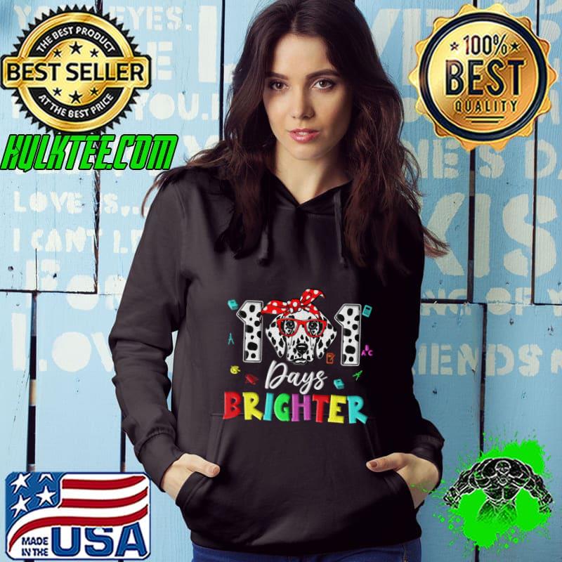 Happy 101 Days Brighter Cute Dog 100 Days Smarter T-Shirt Happy 101 Days Brighter Cute Dog 100 Days Smarter T-Shirt