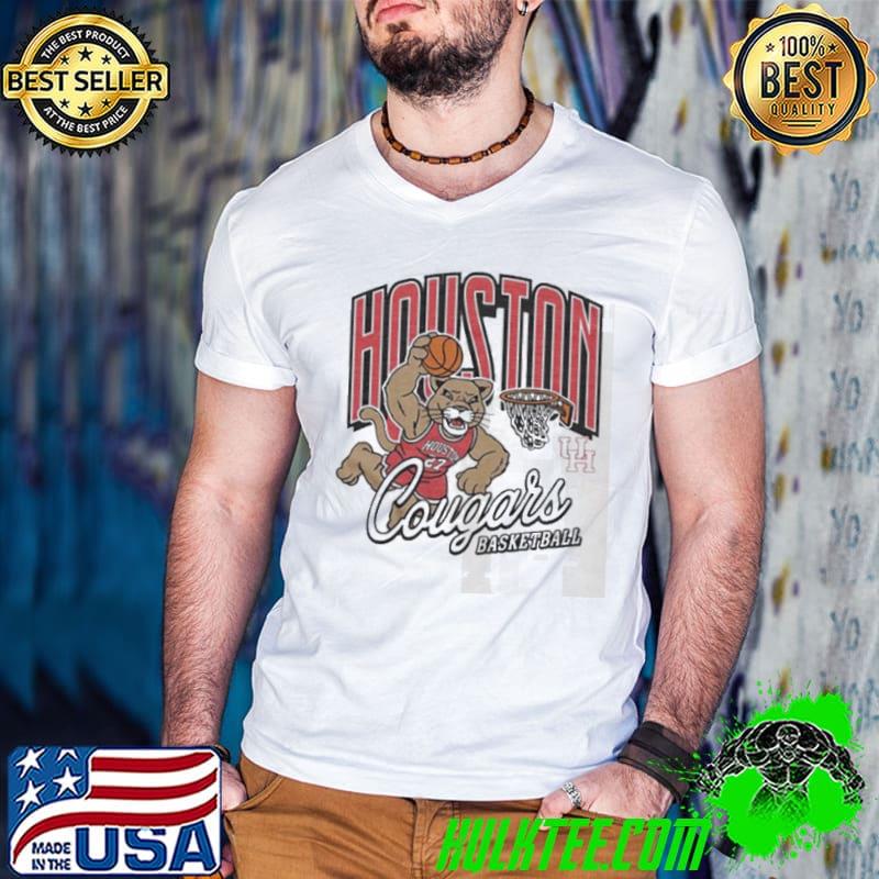 Houston Cougars basketball logo mascot s Guys V Neck Houston Cougars basketball logo mascot s Guys V Neck
