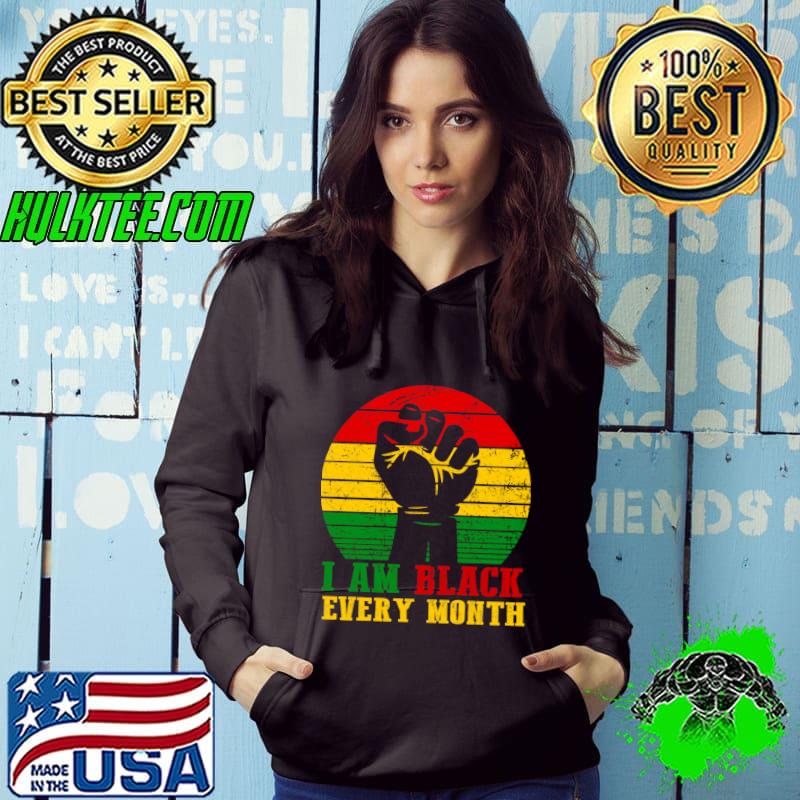 I Am Black Every Month African History BHM Strong Hand Vintage Sunset T-Shirt I Am Black Every Month African History BHM Strong Hand Vintage Sunset T-Shirt
