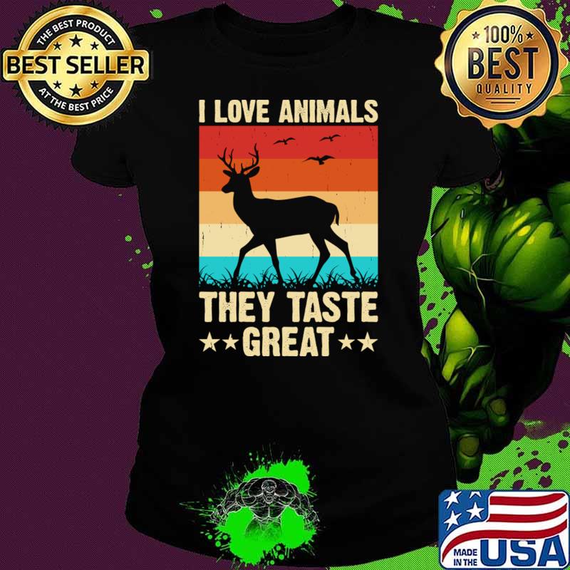 I Love Animals They Taste Great Deer Vintage Stars T-Shirt I Love Animals They Taste Great Deer Vintage Stars T-Shirt