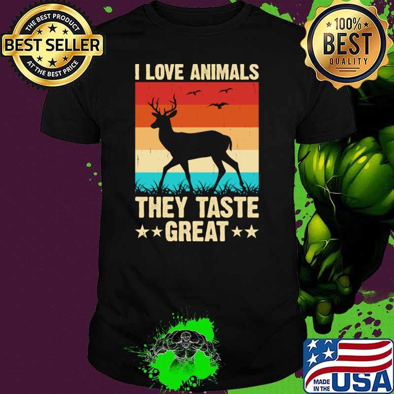 I Love Animals They Taste Great Deer Vintage Stars T-Shirt Unisex I Love Animals They Taste Great Deer Vintage Stars T-Shirt Unisex