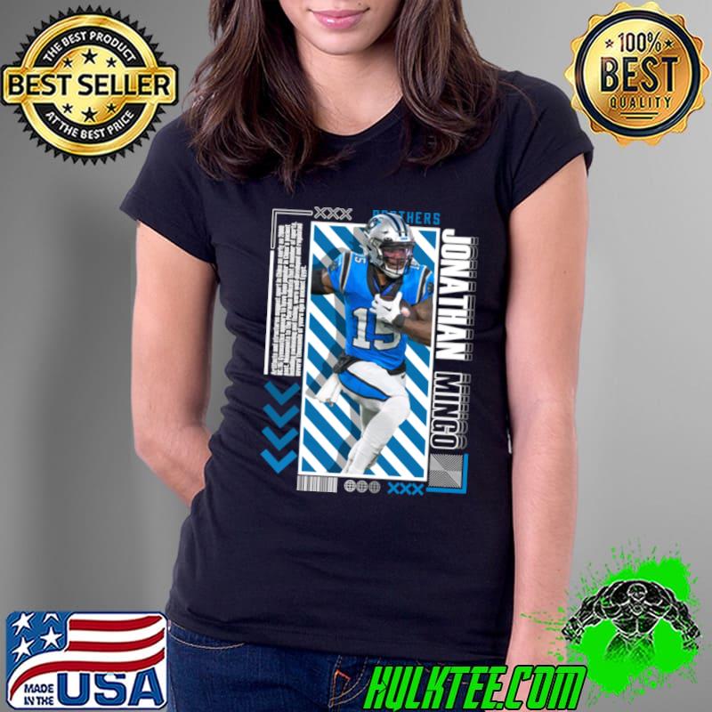 Jonathan Mingo American football wide receiver for the Carolina Panthers T-Shirt Ladies Tee Jonathan Mingo American football wide receiver for the Carolina Panthers T-Shirt Ladies Tee