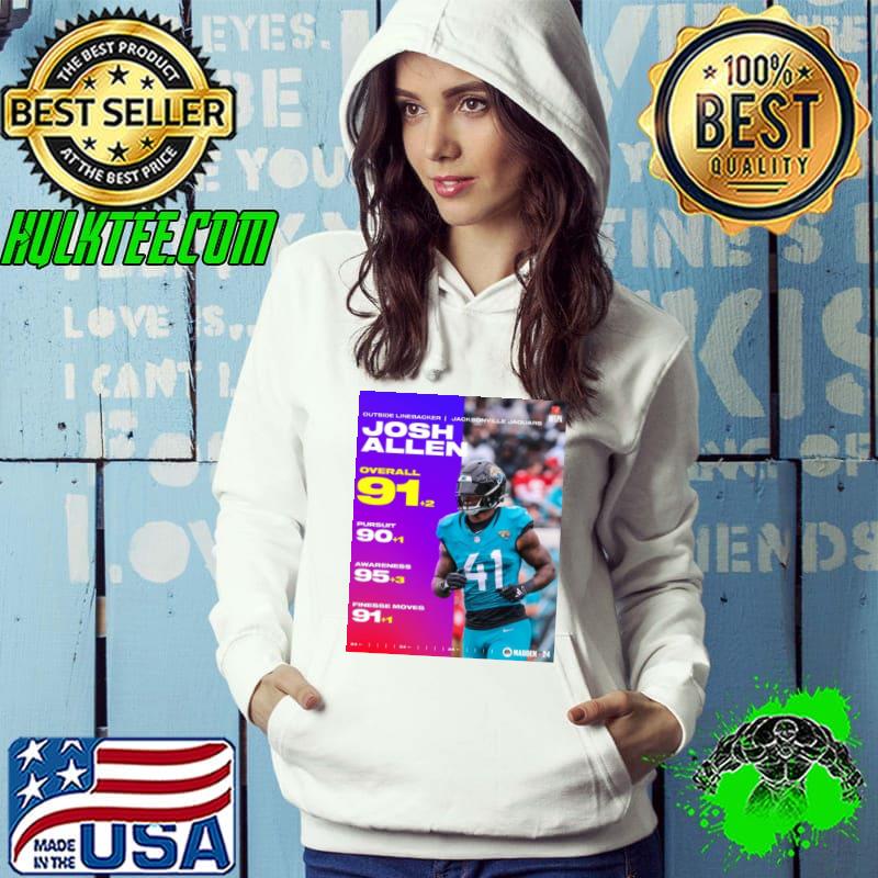 Josh Allen Jacksonville Jaguars 91+2 Overall 90+1 Pursuit 95+3 Awareness 91+1 Finesse Moves Shirt