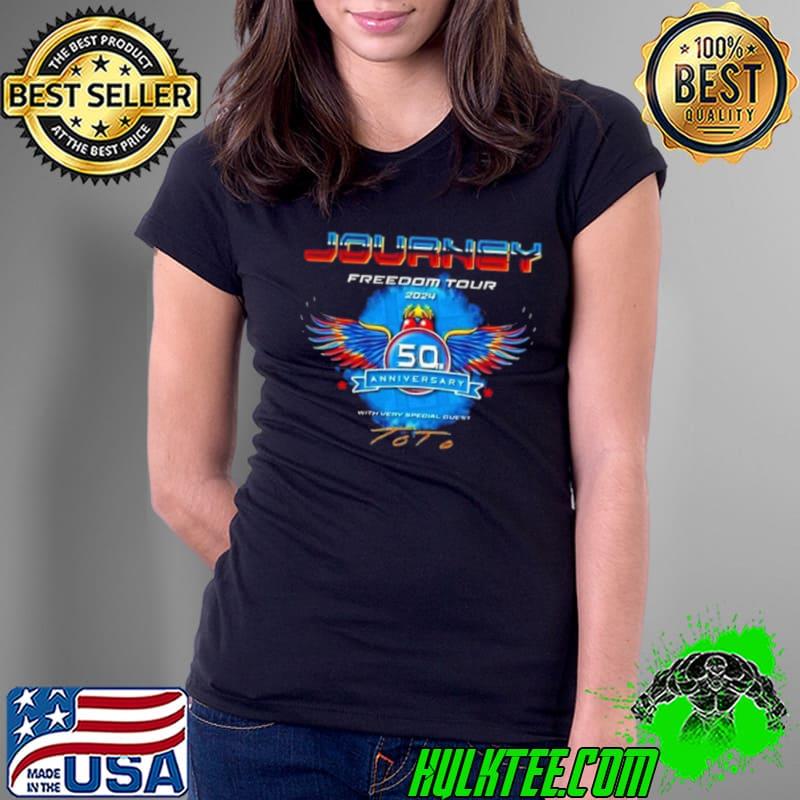 Journey Freedom Tour 2024 Journey With Toto 2024 Concert Shirt Ladies Tee Journey Freedom Tour 2024 Journey With Toto 2024 Concert Shirt Ladies Tee