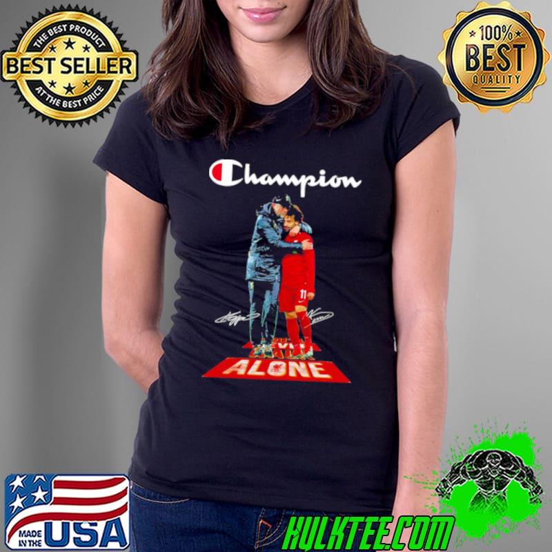 Jürgen Klopp and Mohamed Salah Liverpool FC You’ll Never Walk Alone Champions Signatures Shirt