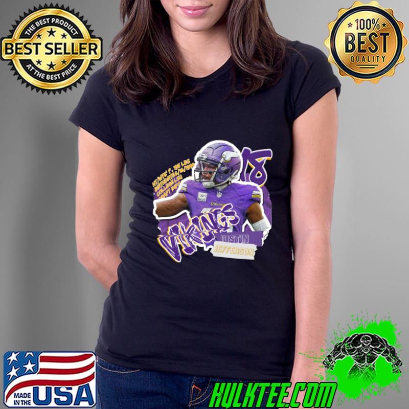 Justin Jefferson Superstar American football wide receiver for the Minnesota Vikings T-Shirt Ladies Tee Justin Jefferson Superstar American football wide receiver for the Minnesota Vikings T-Shirt Ladies Tee