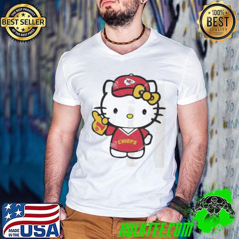 Kansas City Chiefs Baseball Number 1 Hello Kitty s Guys V Neck Kansas City Chiefs Baseball Number 1 Hello Kitty s Guys V Neck