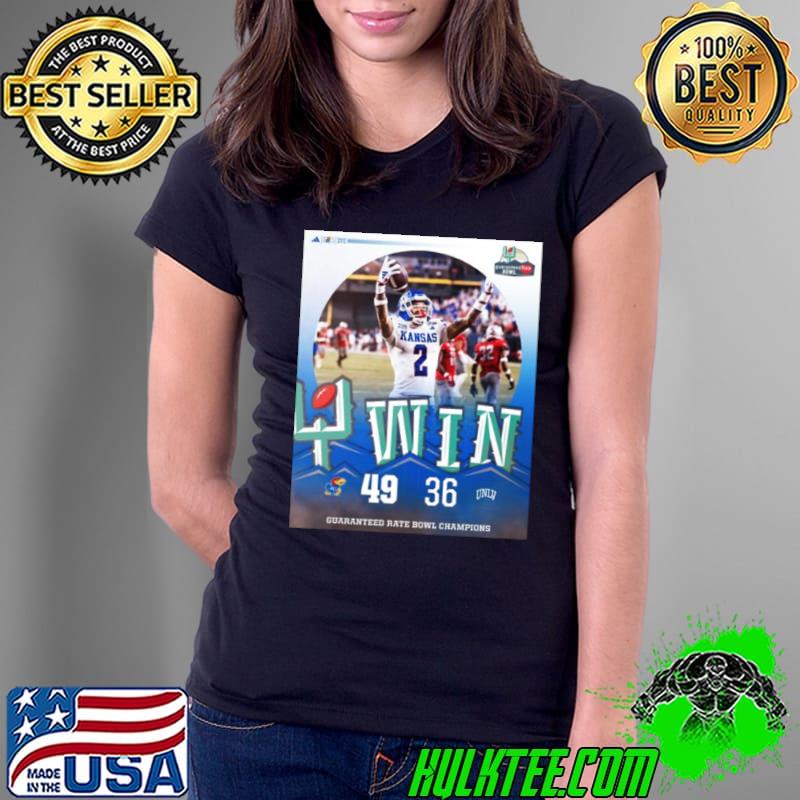Kansas Jayhawks Win 49 36 UNLV Football 2023 Guaranteed Rate Bowl Champions Final Score Shirt