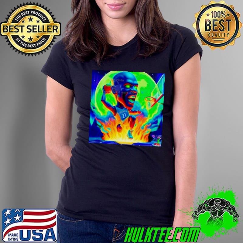 Kevin Garnett KG he’s on fire Psychedelic meme Minnesota Timberwolves shirt