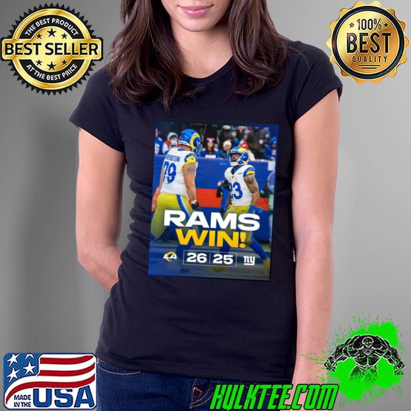 Los Angeles Rams Win 26 25 New York Giants Clinch A 2023 Playoff Final Score Shirt Ladies Tee Los Angeles Rams Win 26 25 New York Giants Clinch A 2023 Playoff Final Score Shirt Ladies Tee