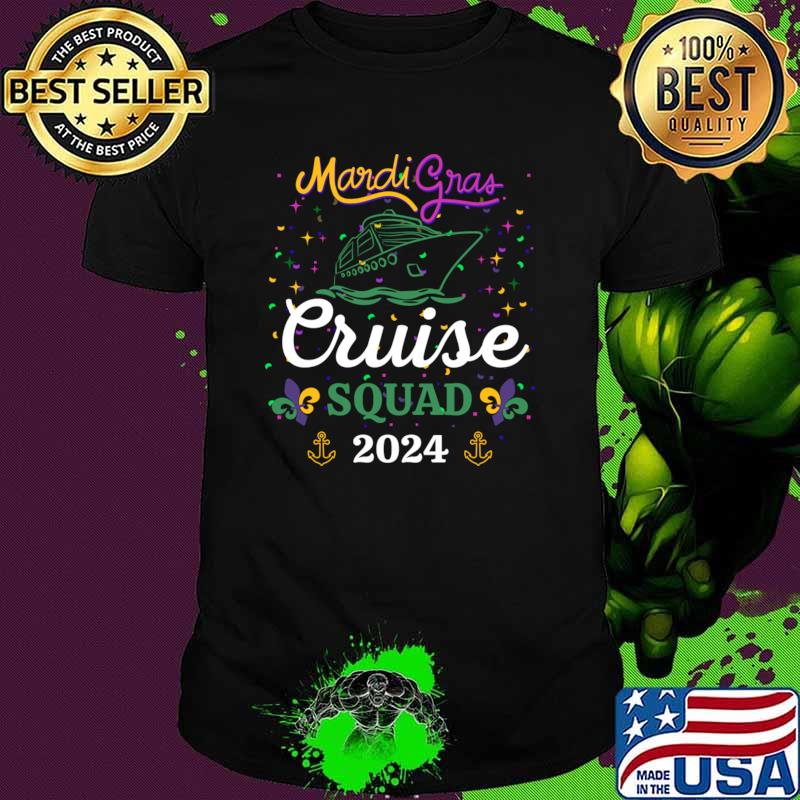 Mardi Gras Cruise 2024 Ship Family Matching Trip Costume T-Shirt