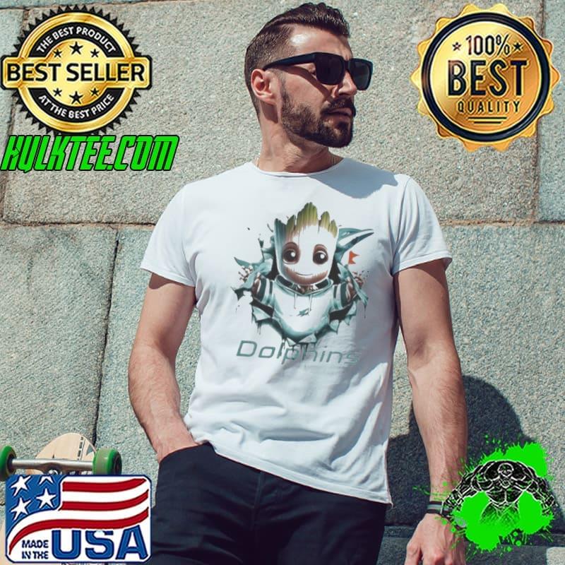 Miami Dolphins Baby Groot Blood Inside Me Shirt Unisex Miami Dolphins Baby Groot Blood Inside Me Shirt Unisex