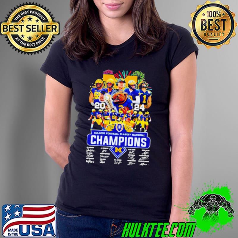 Michigan Wolverines 2024 CFP National Champions signatures shirt