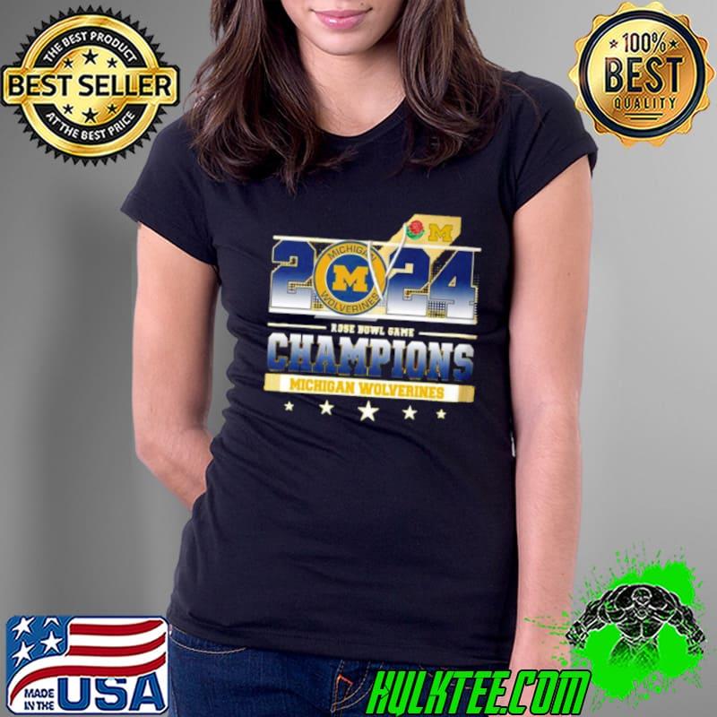 Michigan Wolverines 2024 Rose Bowl Game Champions s Ladies Tee Michigan Wolverines 2024 Rose Bowl Game Champions s Ladies Tee