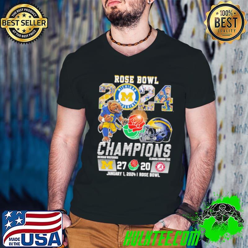 Michigan Wolverines Football 2023 Rose Bowl Champions Victory Alabama 27 20 Shirt