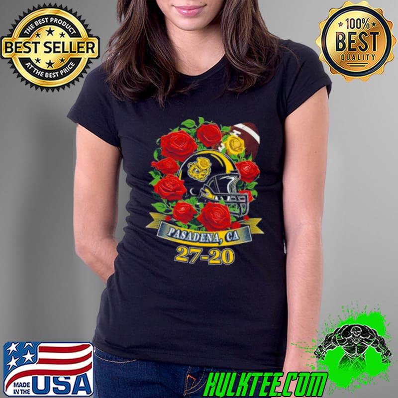 Michigan Wolverines Rose Helmet Pasadena CA 27 20 Shirt Ladies Tee Michigan Wolverines Rose Helmet Pasadena CA 27 20 Shirt Ladies Tee