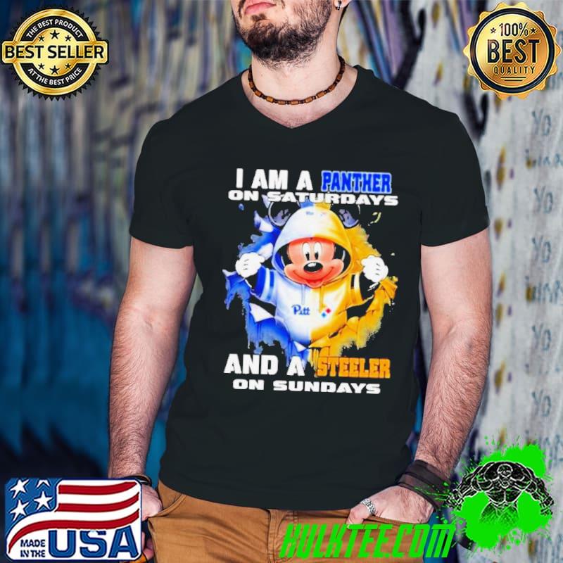 Mickey Mouse I Am A Pittsburgh Panthers On Saturdays And A Pittsburgh Steelers On Sundays Shirt