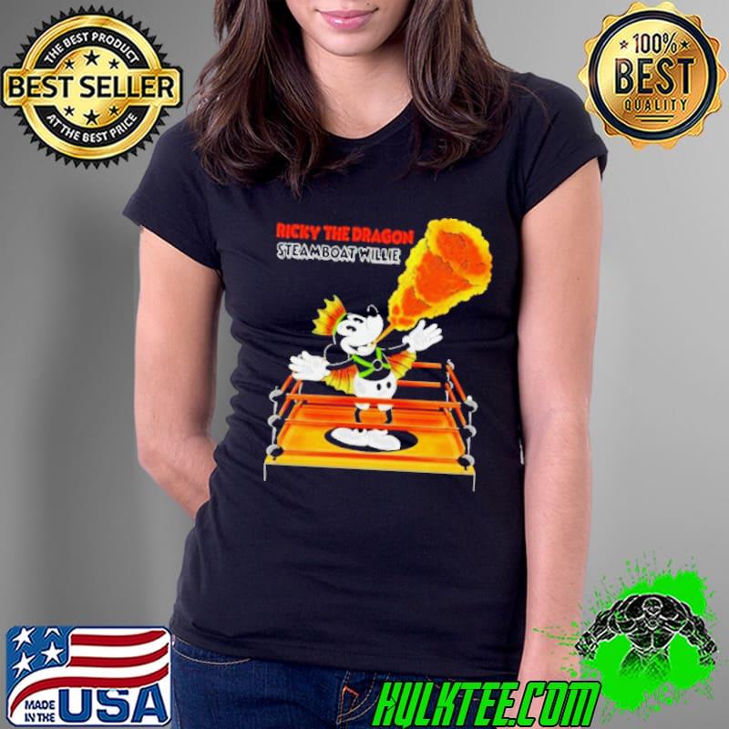 Mickey Mouse Ricky The Dragon Steamboat Willie Shirt Ladies Tee Mickey Mouse Ricky The Dragon Steamboat Willie Shirt Ladies Tee