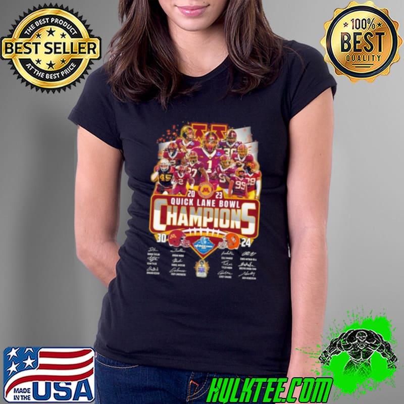 Minnesota Golden Gophers 2023 Quick Lane Bowl Champions Signatures Shirt