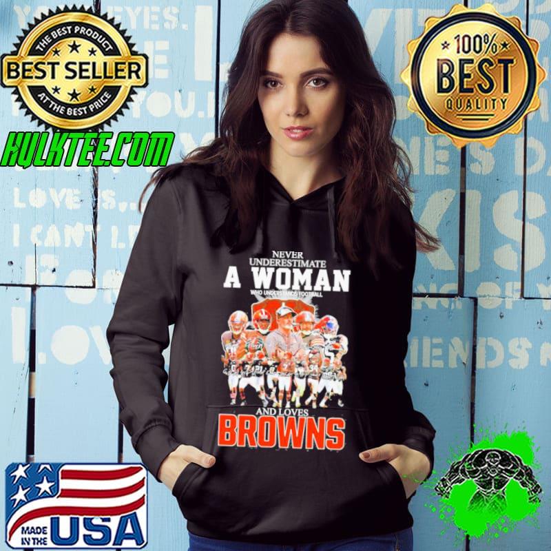 Never Underestimate A Woman Who Understands Football And Loves Cleveland Browns 2023 2024 Super Bowl Signatures Shirt Hoodie Never Underestimate A Woman Who Understands Football And Loves Cleveland Browns 2023 2024 Super Bowl Signatures Shirt Hoodie