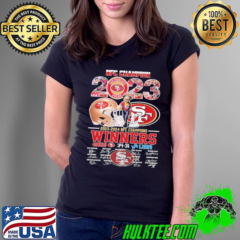 Nfc champion 2023 san francisco winners 49ers 34 31 lions shirt