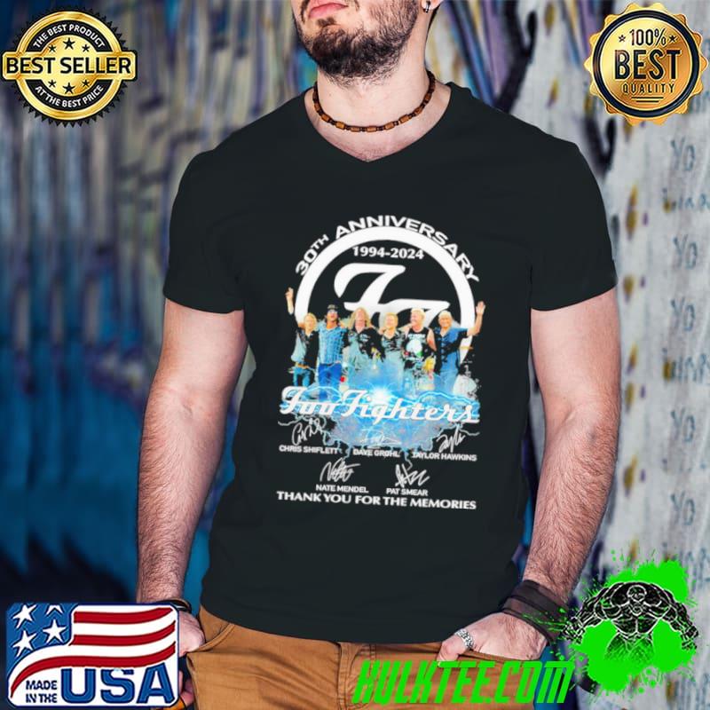 Original Foo Fighters Band 30th anniversary 1994 2024 thank you for the memories signatures shirt