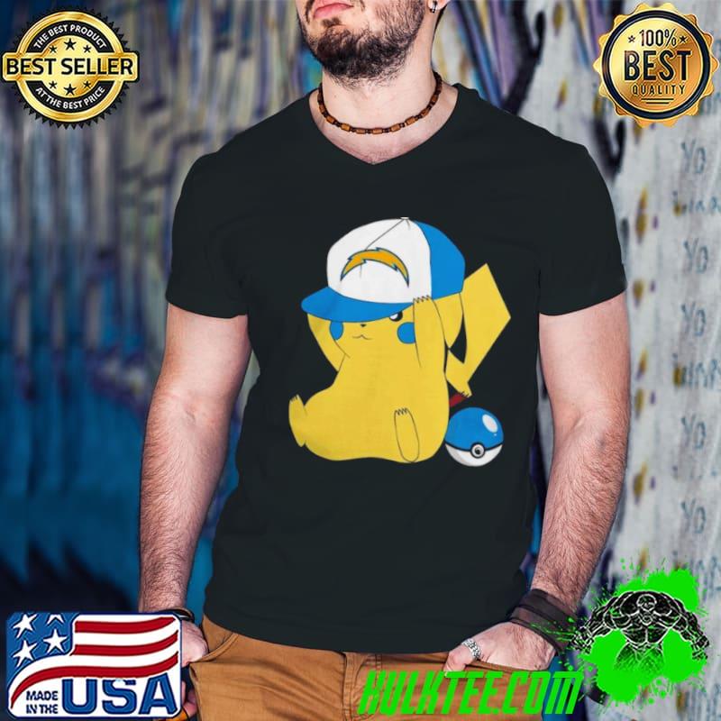Pikachu Wear The Hat Los Angeles Chargers Football Logo shirts