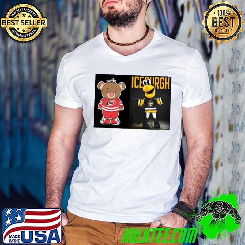 Pittsburgh Penguins VS Carolina Hurricanes NHL 2024 mascot cartoon hockey shirt