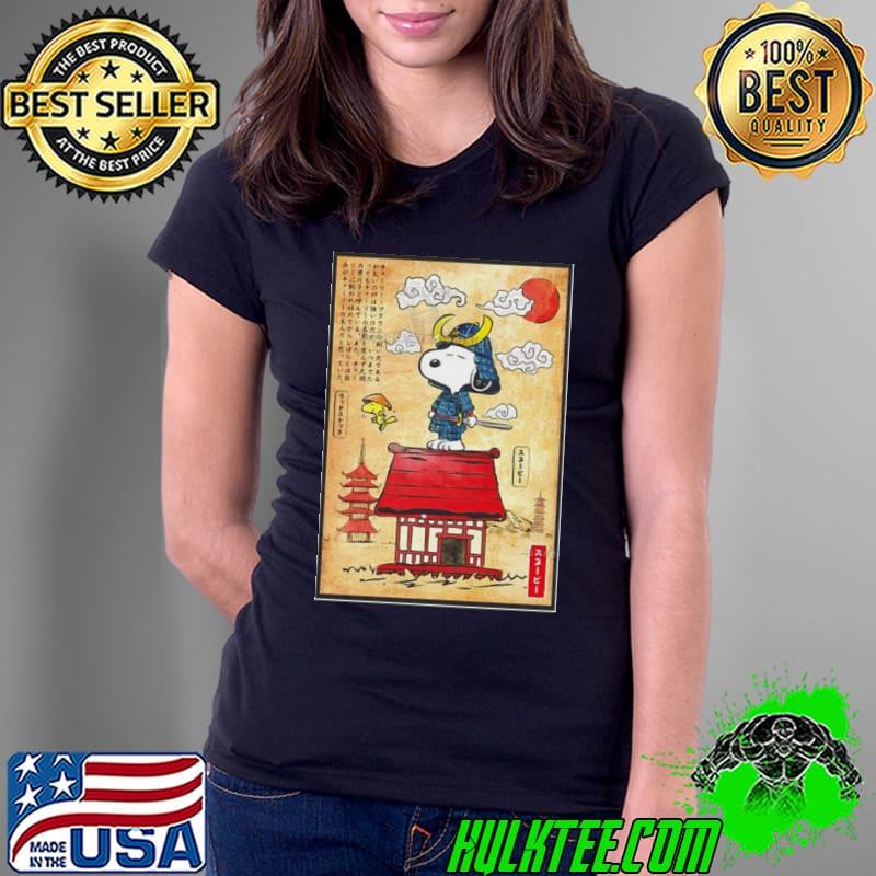 Snoopy and Woodstock Peanuts Beagle Samurai in Japan shirt