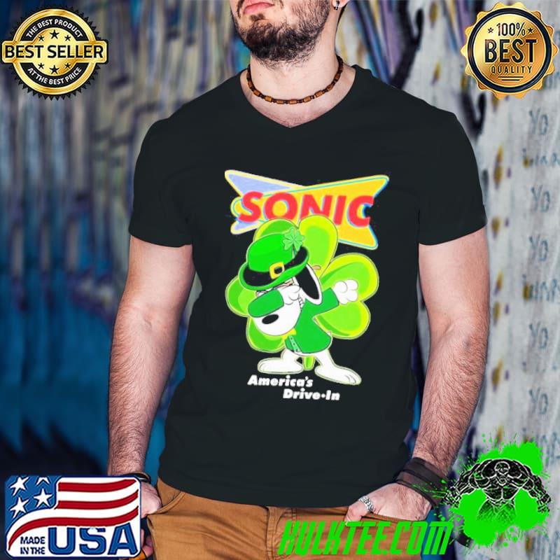 Sonic Drive-In Symbol St Patricks Snoopy Dabbing shirt