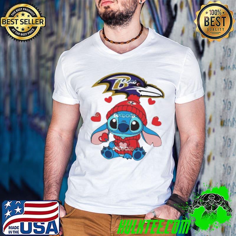 Stitch Valentine Candy Heart Baltimore Ravens shirt