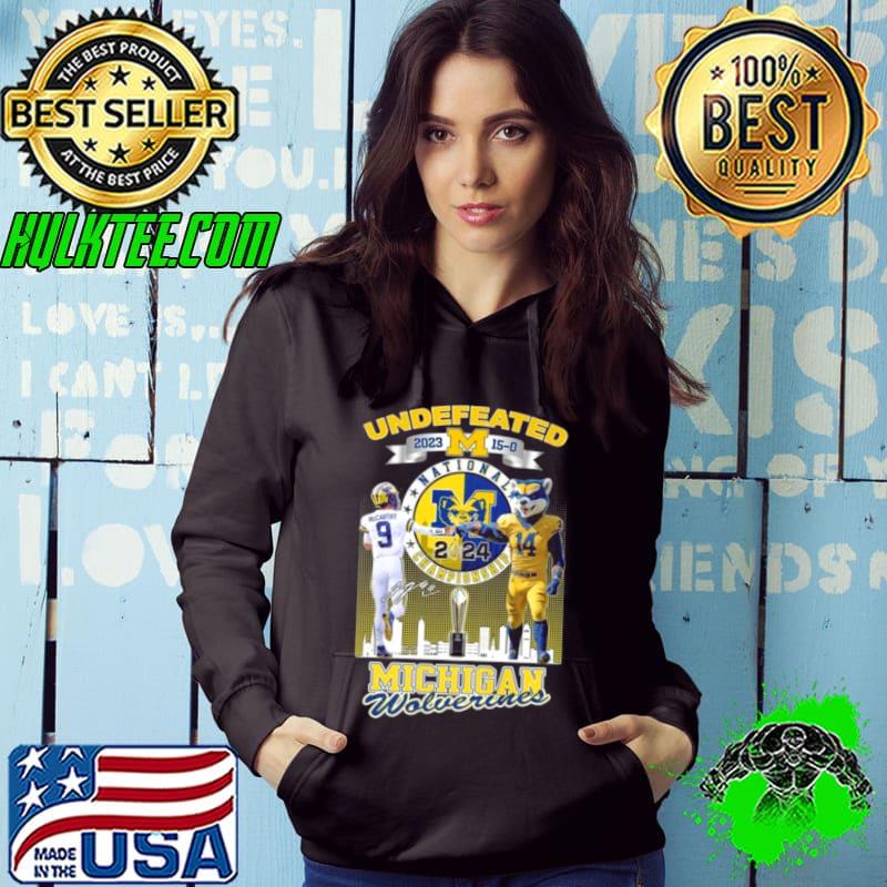 Undefeated National Champions Michigan Wolverines 2024 McCarthy And Mascot Signature Shirt