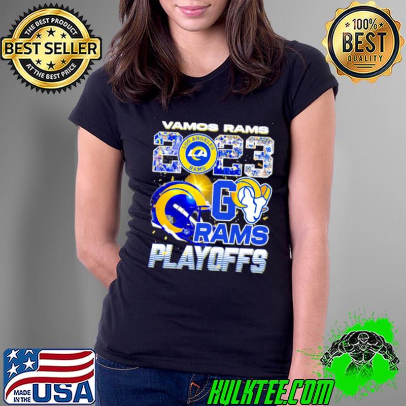 Vamos Rams 2023 NFL Playoffs Go Los Angeles Rams Helmet Shirt