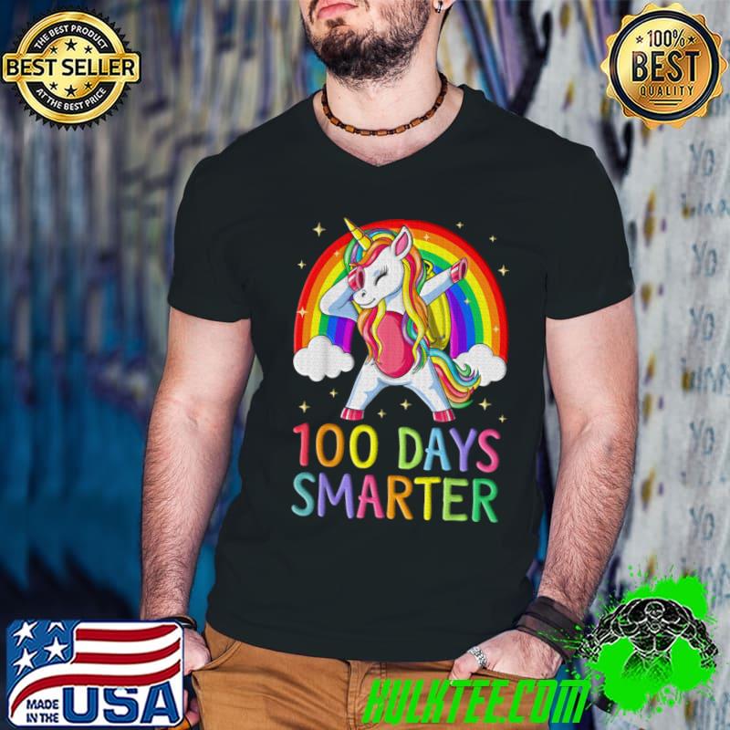 100Th Day Of School Unicorn Dabbing Rainbow 100 Days Smarter Kindergarten T-Shirt Guys V Neck 100Th Day Of School Unicorn Dabbing Rainbow 100 Days Smarter Kindergarten T-Shirt Guys V Neck