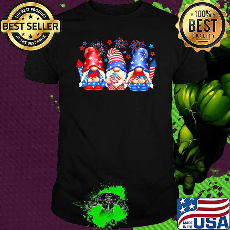4th Of July Three Gnomes Fireworks American Flag shirt
