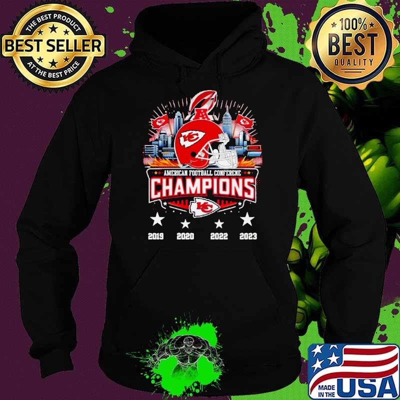 American Football Conference Champions 2023 Kansas City Chiefs 2019-2023 Helmet Shirt Hoodie American Football Conference Champions 2023 Kansas City Chiefs 2019-2023 Helmet Shirt Hoodie