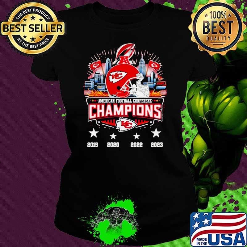 American Football Conference Champions 2023 Kansas City Chiefs 2019-2023 Helmet Shirt Ladies tee American Football Conference Champions 2023 Kansas City Chiefs 2019-2023 Helmet Shirt Ladies tee
