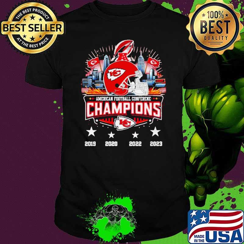 American Football Conference Champions 2023 Kansas City Chiefs 2019-2023 Helmet Shirt
