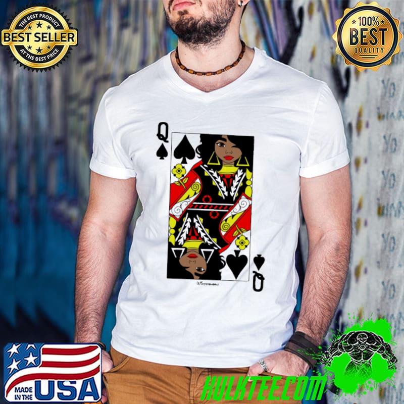 Black Queen Card Casio s Guys V Neck Black Queen Card Casio s Guys V Neck