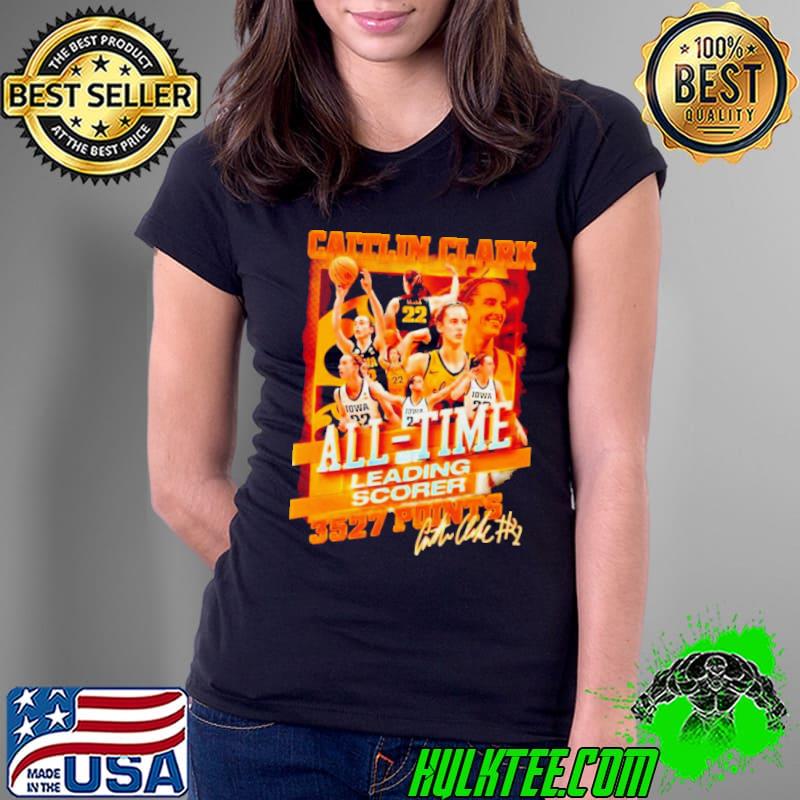 Caitlin Clark Iowa Hawkeyes all-time leading scorer 3527 points signature s Ladies Tee Caitlin Clark Iowa Hawkeyes all-time leading scorer 3527 points signature s Ladies Tee