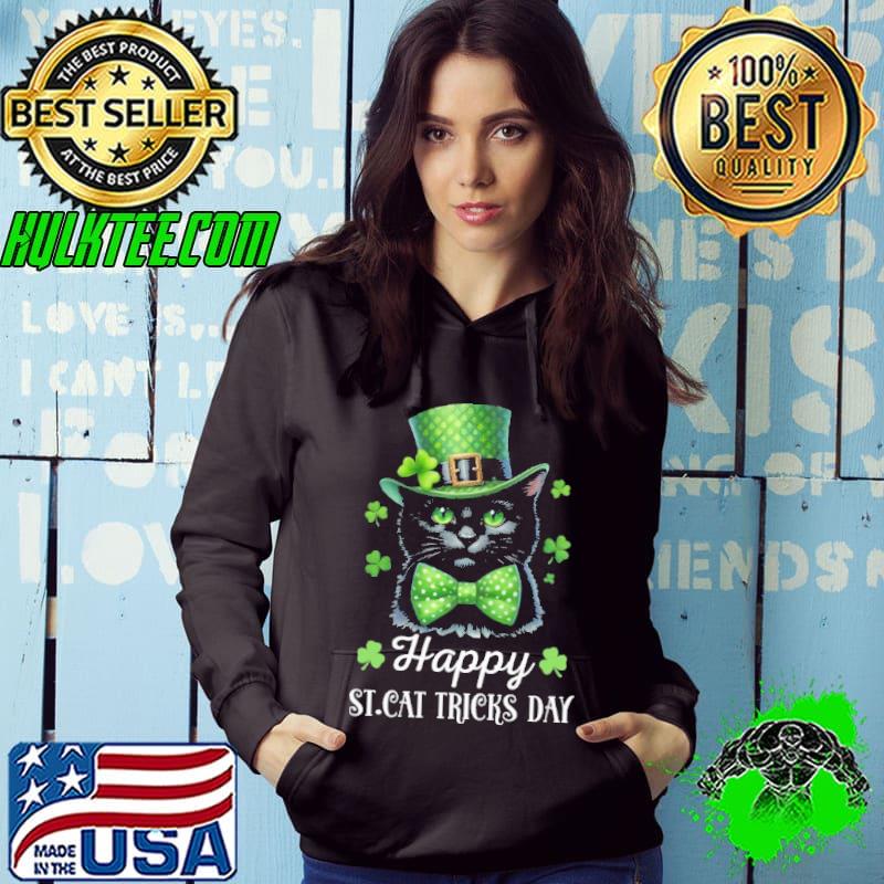 Cat Portrait Wear Green Hat St Patrick's Day Cat shirt