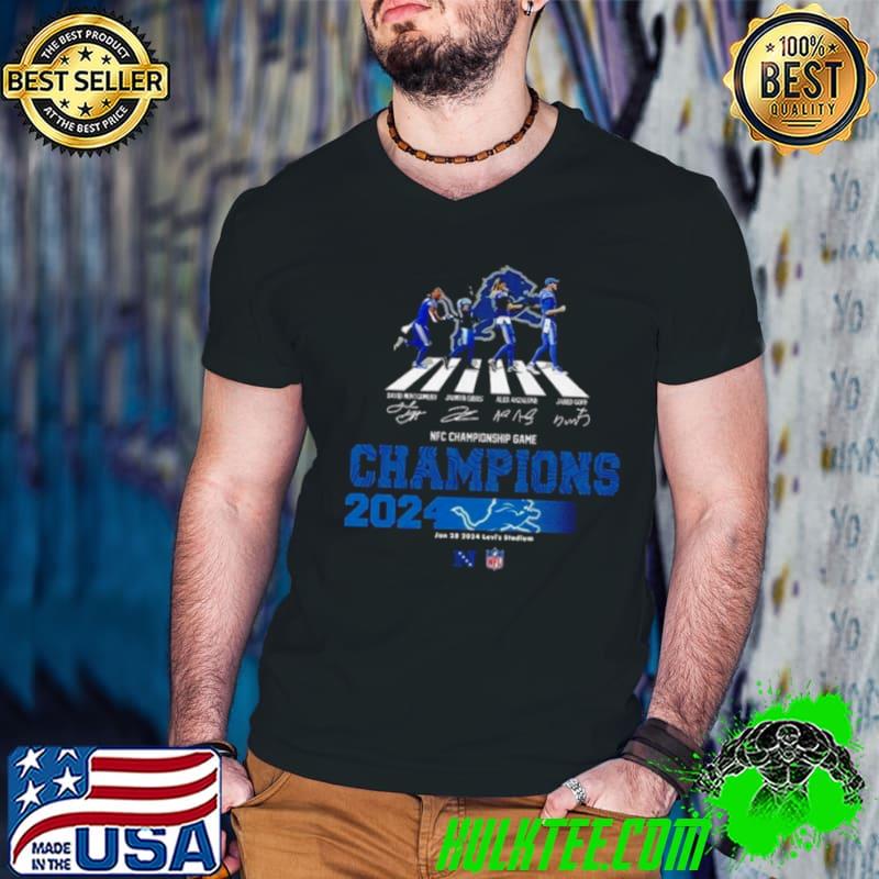 Congrats Detroit Lions Are 2024 NFC Champions NFL Playoffs Team Abbey Road To The Victory Signatures Shirt Guys V Neck Congrats Detroit Lions Are 2024 NFC Champions NFL Playoffs Team Abbey Road To The Victory Signatures Shirt Guys V Neck