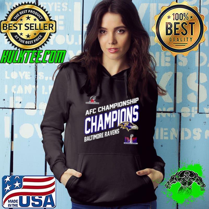 Congratulations Baltimore Ravens AFC Championship Winners Merchandise Champions Logo Super Bowl LVIII 2024 Fan Gifts Merchandise Shirt