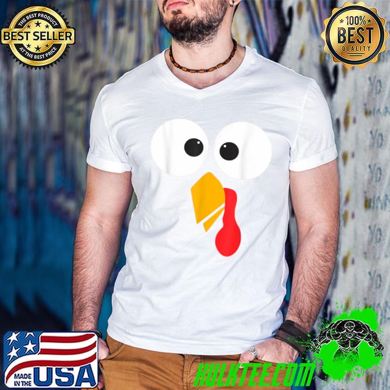 Cute Turkey Face Thanksgiving I’m Thankful Family Costume Shirt