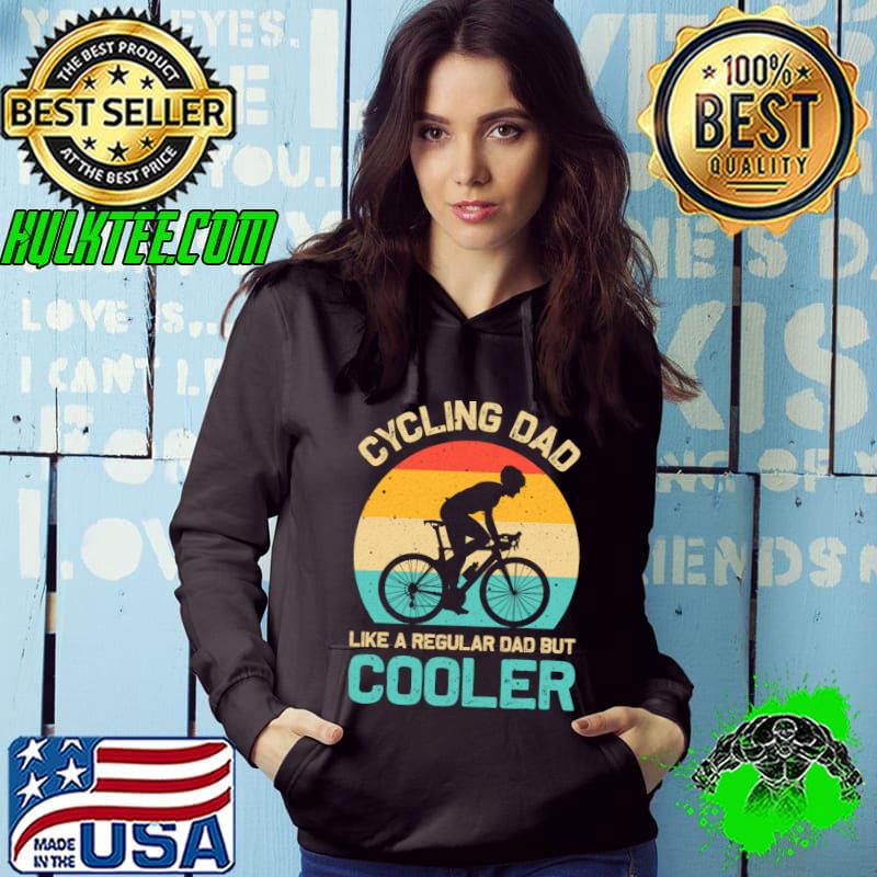 Cycling Dad Like A Regular Dad But Cooler Vintage Sunset Cyclist T-Shirt