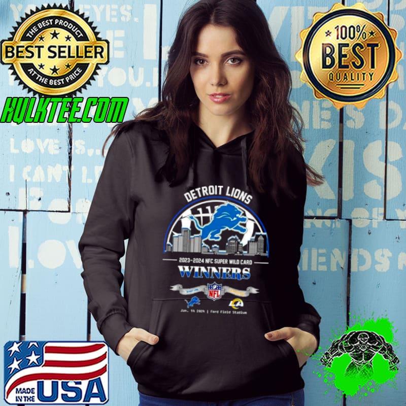 Detroit Lions Winners Season 2023 2024 Nfc Super Wild Card Nfl Divisional Skyline January 14 2024 Ford Field Stadium shirt