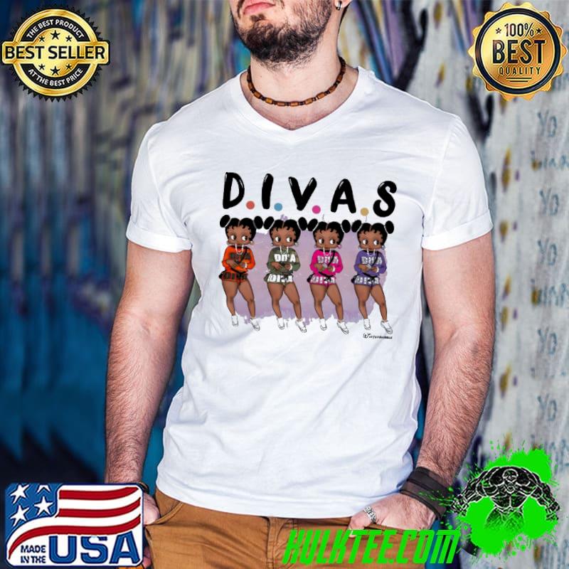 Divas betty bobby black women s Guys V Neck Divas betty bobby black women s Guys V Neck